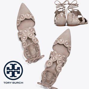 🆕Tory Burch Pointed Toe D’Orsay Embroidered Flat